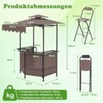 Lauko grilio paviljonas su integruotu baru ir sulankstomomis kėdėmis (Ruda) – Paveikslėlis 2