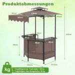 Lauko grilio paviljonas su integruotu baru ir sulankstomomis kėdėmis (Ruda) – Paveikslėlis 4