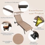 Lauko gultai su reguliuojamu atlošu ir ratukais 2 vnt. komplektas (Ruda) – Paveikslėlis 4
