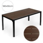 Lauko stalas 8 asmenims su 180x90 cm rudo HDPE stalviršiu