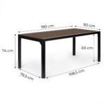 Lauko stalas 8 asmenims su 180x90 cm rudo HDPE stalviršiu – Paveikslėlis 10