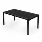 Lauko stalas 8 vietoms, 180x90 cm, juodas, su HDPE plokšte ir plieniniu rėmu – Paveikslėlis 5