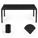 Lauko stalas 8 vietoms, 180x90 cm, juodas, su HDPE plokšte ir plieniniu rėmu – Paveikslėlis 7