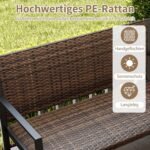 Lauko suoliukas dvietis su ratano pynimu (Ruda) – Paveikslėlis 5