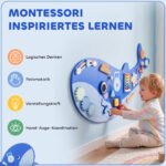 Lavinamoji lenta Montessori su 13 veiklų, medinė, banginio formos, sieninė – Paveikslėlis 5