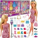 Lėlė Lili mados modelis su drabužių ir aksesuarų rinkiniu