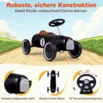 Mažylių paspirtukas-automobilis retro stiliaus metalinis (Juoda) – Paveikslėlis 5