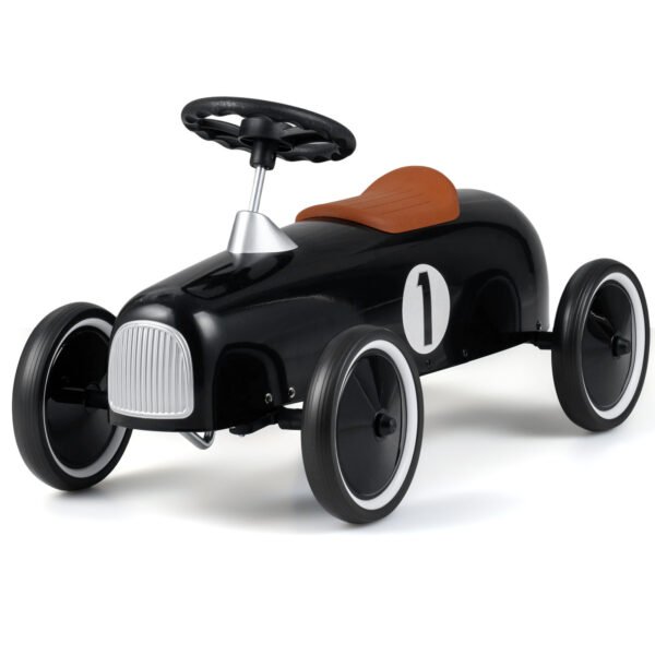 Mažylių paspirtukas-automobilis retro stiliaus metalinis (Juoda)