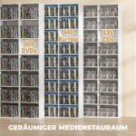 Medijų lentyna su reguliuojamomis lentynomis ir didele talpa – Paveikslėlis 4