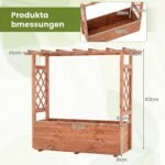 Medinis pakeltos lysvės komplektas su vijoklių atrama ir kabančiu stogu (Oranžinė) – Paveikslėlis 2