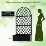 Metalinė augalų dėžė su integruota vijoklių atrama ir privatumo sienele (Juoda) – Paveikslėlis 2