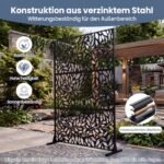 Metalinė lauko pertvara privatumui su perforuotu raštu (Juoda) – Paveikslėlis 4