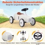 Metalinė retro paspiriama mašinėlė su saugos funkcijomis (Balta) – Paveikslėlis 3