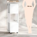 Mobili biuro spintelė su 3 atviromis lentynomis, spausdintuvo vieta ir stabdomais ratukais – Paveikslėlis 3