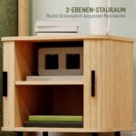 Naktinis staliukas su dviejų lygių lentynomis, stumdomomis durelėmis ir plieninėmis kojomis – Paveikslėlis 6