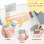 Parduotuvės žaidimų rinkinys medinis su interaktyviu automatu ir kasa (Rožinė) – Paveikslėlis 5