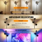 Pastatomas šviestuvas su 3 reguliuojamomis galvomis, pritemdomas, RGB, valdomas nuotoliu – Paveikslėlis 4