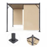 Pergola 3x4 m su plienine konstrukcija ir smėlio spalvos stogeliu – Paveikslėlis 8