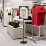 Plakato stendas A3 aukščio reguliuojamas su pasukamu rėmu ir užpildomu pagrindu (Juoda) – Paveikslėlis 2