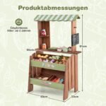 Prekybos staliukas vaikams medinis su svarstyklėmis ir integruota kreidos lenta (Įvairiaspalvis) – Paveikslėlis 2