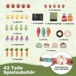 Prekybos staliukas vaikams medinis su svarstyklėmis ir integruota kreidos lenta (Įvairiaspalvis) – Paveikslėlis 5