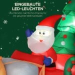 Pripučiama kalėdinė dekoracija: Kalėdų Senelis su elniais rogėse, LED – Paveikslėlis 4