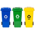 Rūšiavimo konteinerių komplektas 3x240 l iš tvirto HDPE su ratukais – Paveikslėlis 2