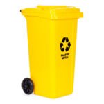Rūšiavimo konteinerių komplektas 4x240L, HDPE plastiko, su guminiais ratukais – Paveikslėlis 5
