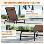 Saulės gultas su ratais ir 6 padėčių reguliuojamu atlošu (Ruda) – Paveikslėlis 3