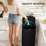 Šiukšliadėžė su sensoriumi, 55 l, nerūdijančio plieno, švelniu uždarymu – Paveikslėlis 4