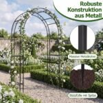 Sodo arka metalinė dekoratyvinė vijokliniams augalams ir akcentams (Juoda) – Paveikslėlis 4