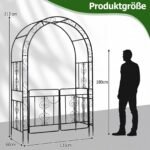 Sodo arka metalinė su užrakinamais varteliais ir atramomis augalams (Juoda) – Paveikslėlis 2