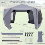Sodo pavėsinė iššokanti šešiakampė didelėms šventėms (Pilka) – Paveikslėlis 2