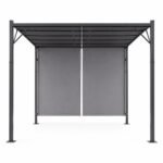 Sodo pergola su reguliuojamu stogu 4x3 m, plieninė, pilka – Paveikslėlis 5