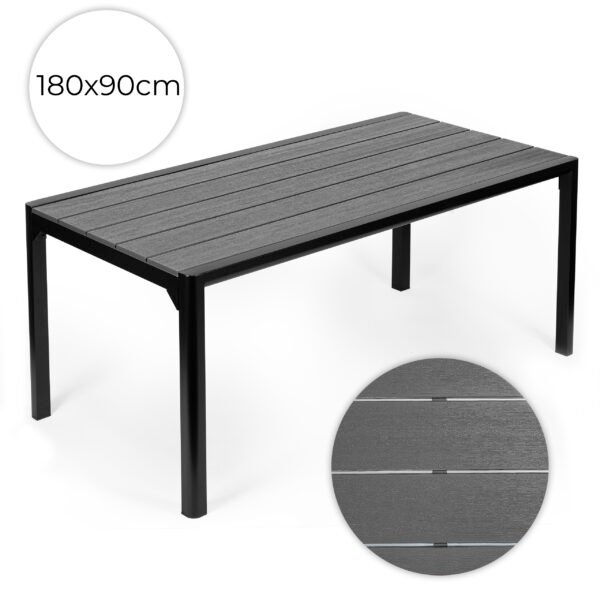 Sodo stalas 180x90 cm su patvariu HDPE stalviršiu