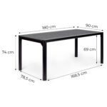 Sodo stalas 180x90 cm su patvariu HDPE stalviršiu, talpinantis 6–8 asmenis – Paveikslėlis 10