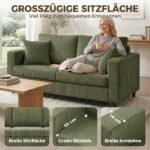 Sofa dvivietė kordinė su plačia gilia sėdyne ir spyruokliniu užpildu – Paveikslėlis 4