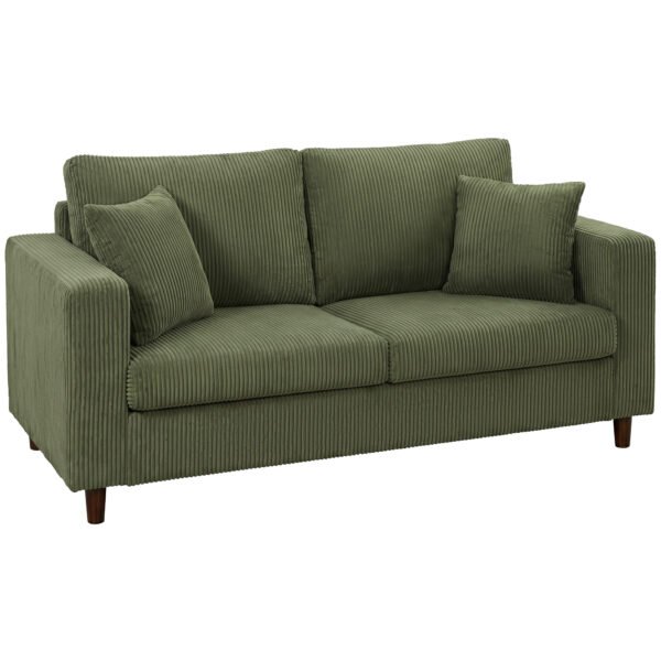 Sofa dvivietė kordinė su plačia gilia sėdyne ir spyruokliniu užpildu