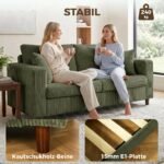 Sofa dvivietė kordinė su plačia gilia sėdyne ir spyruokliniu užpildu – Paveikslėlis 7