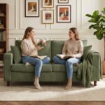 Sofa dvivietė kordinė su plačia gilia sėdyne ir spyruokliniu užpildu – Paveikslėlis 9