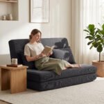 Sofa-lova grindims iš kordo audinio su reguliuojama nugaros atrama – Paveikslėlis 2