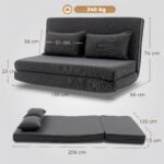 Sofa-lova grindims iš kordo audinio su reguliuojama nugaros atrama – Paveikslėlis 3