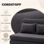 Sofa-lova grindims iš kordo audinio su reguliuojama nugaros atrama – Paveikslėlis 7