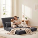 Sofa-lova grindims iš kordo audinio su reguliuojama nugaros atrama – Paveikslėlis 8