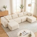 Sofa moduliuojama kordurojaus su nuimamais užvalkalais (Smėlio) – Paveikslėlis 2