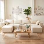 Sofa moduliuojama kordurojaus su nuimamais užvalkalais (Smėlio) – Paveikslėlis 3
