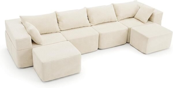 Sofa moduliuojama kordurojaus su nuimamais užvalkalais (Smėlio)
