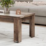 Stačiakampis kavos staliukas erdvus tvirtos konstrukcijos 120 x 60 cm (Ruda) – Paveikslėlis 5