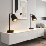Stalinės lempos, 2 vnt., modernios, su USB-A ir USB-C įkrovimo jungtimis – Paveikslėlis 7