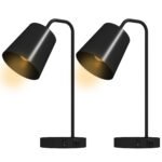 Stalinės lempos, 2 vnt., modernios, su USB-A ir USB-C įkrovimo jungtimis – Paveikslėlis 9